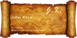 Jahn Kira névjegykártya
